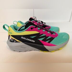 Salomon Sense Ride 5 Martina LE Teal & Pink Trail Running Hiking Shoes Size 11.5